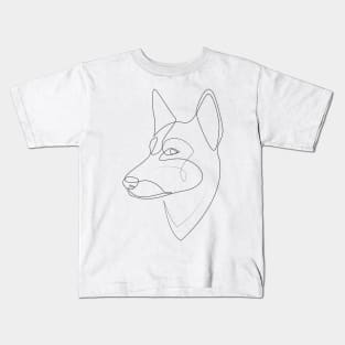 German Shepherd - one line drawing Kids T-Shirt